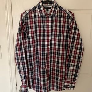 Banana Republic Non-Iron Slim Fit Plaid Shirt (S)
